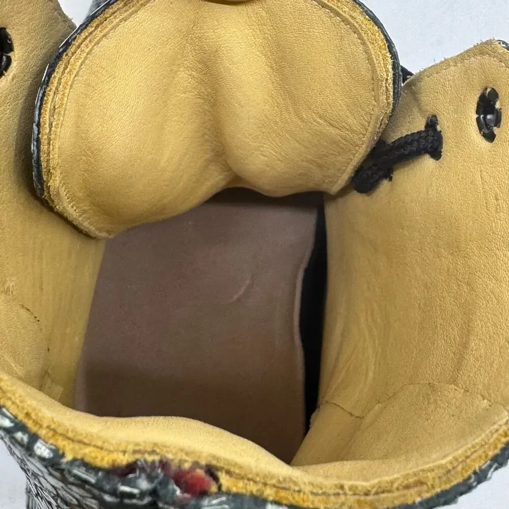 Vintage Chunky Snakeskin Combat boots - Picture 7 of 8